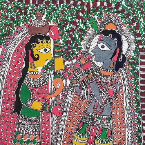 Krishna Radha Madhubani Painting