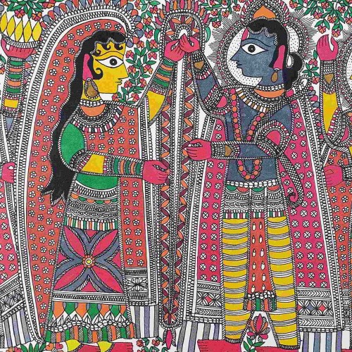 Buy Madhubani Ram Sita Vivah Ramayana Ethnic Handmade Mithila Painting