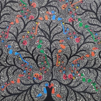 Buy Madhubani Tree Of Life And Nature Ethnic Handmade Mithila Painting